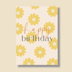 Postkarte A6 "Happy Birthday Flowers"